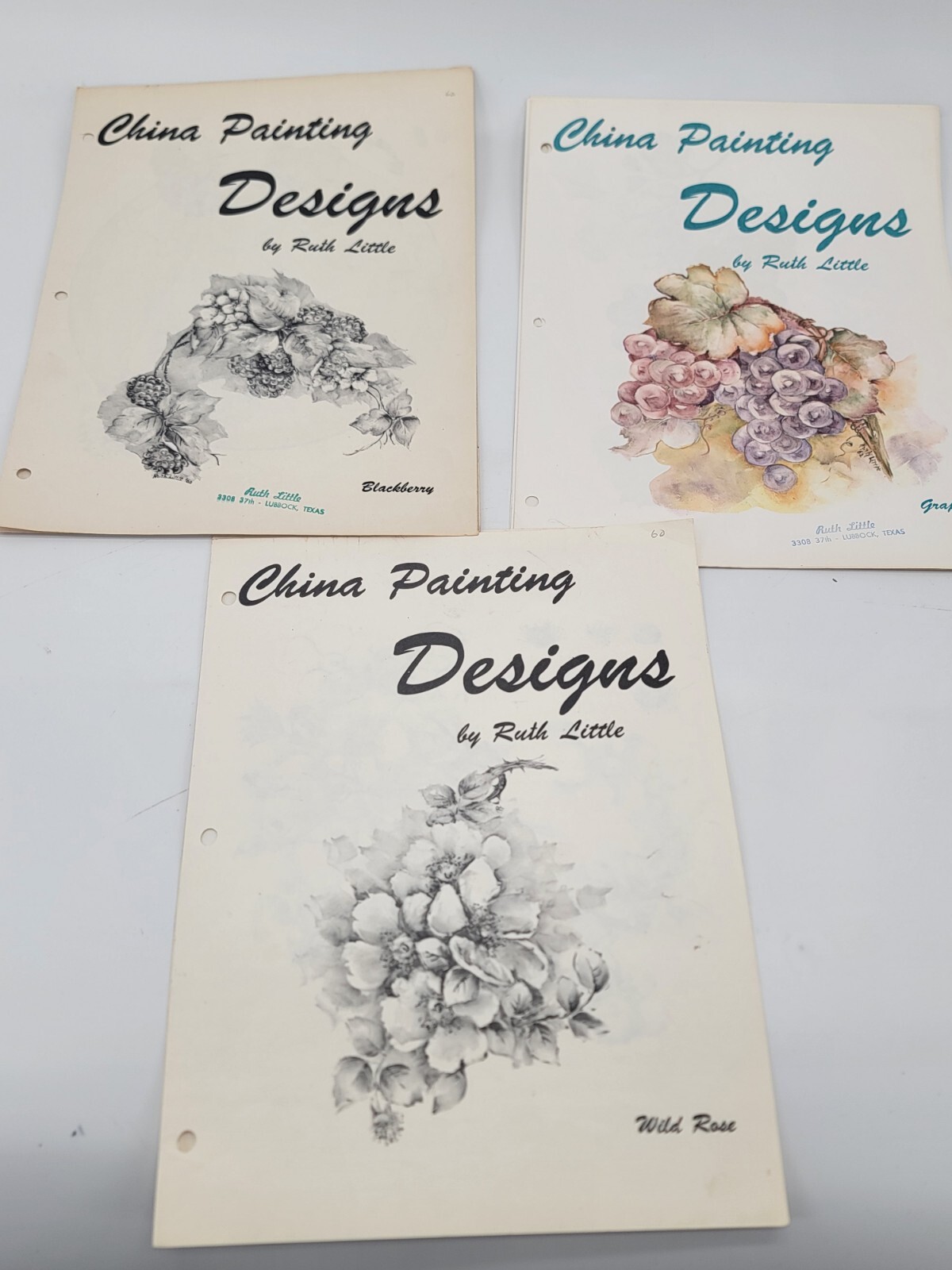 Vintage China Painting Designs by Ruth Little Grape Wild Rose Blackberry Booklet