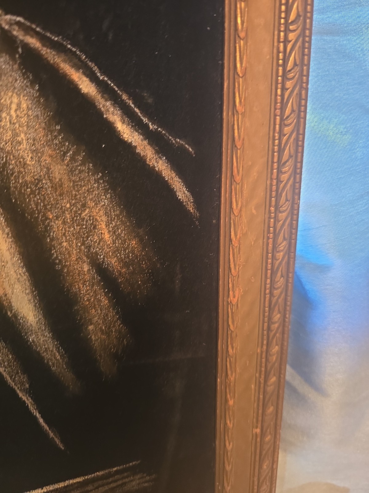 Vntg 70’S MCM Equestrian Western Framed Black Velvet Horse Head Painting -READ