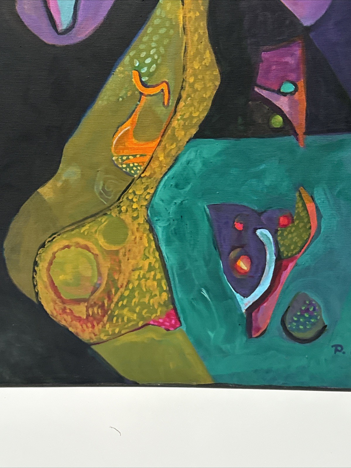 ABSTRACT PAINTING VINTAGE PHILIP NORTH CUBIST CUBISM FIGURES ORIGINAL High Noon