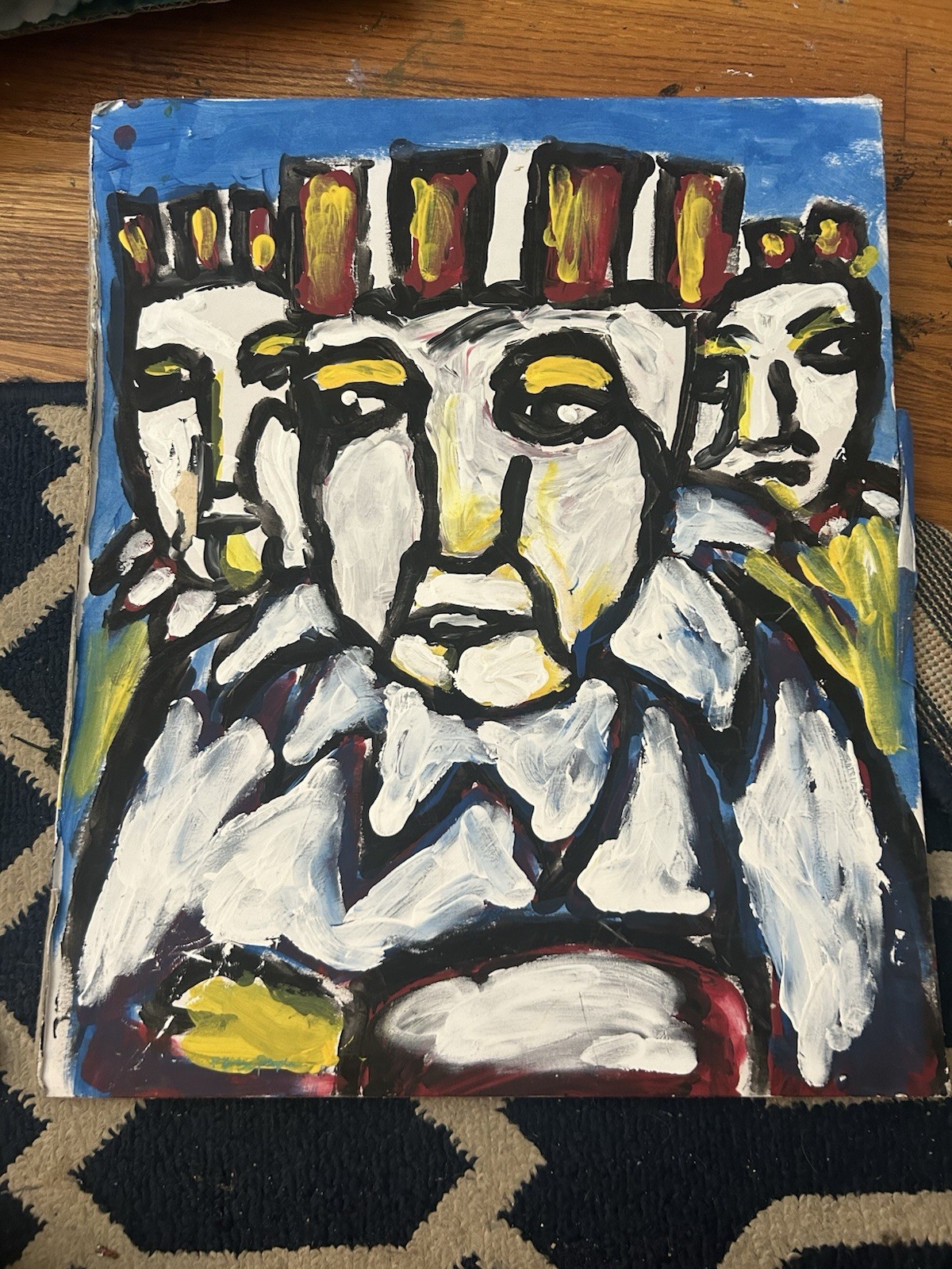 OLD. Parsons People. Abstract Portrait. 15×18 . Paper Of Some Sort