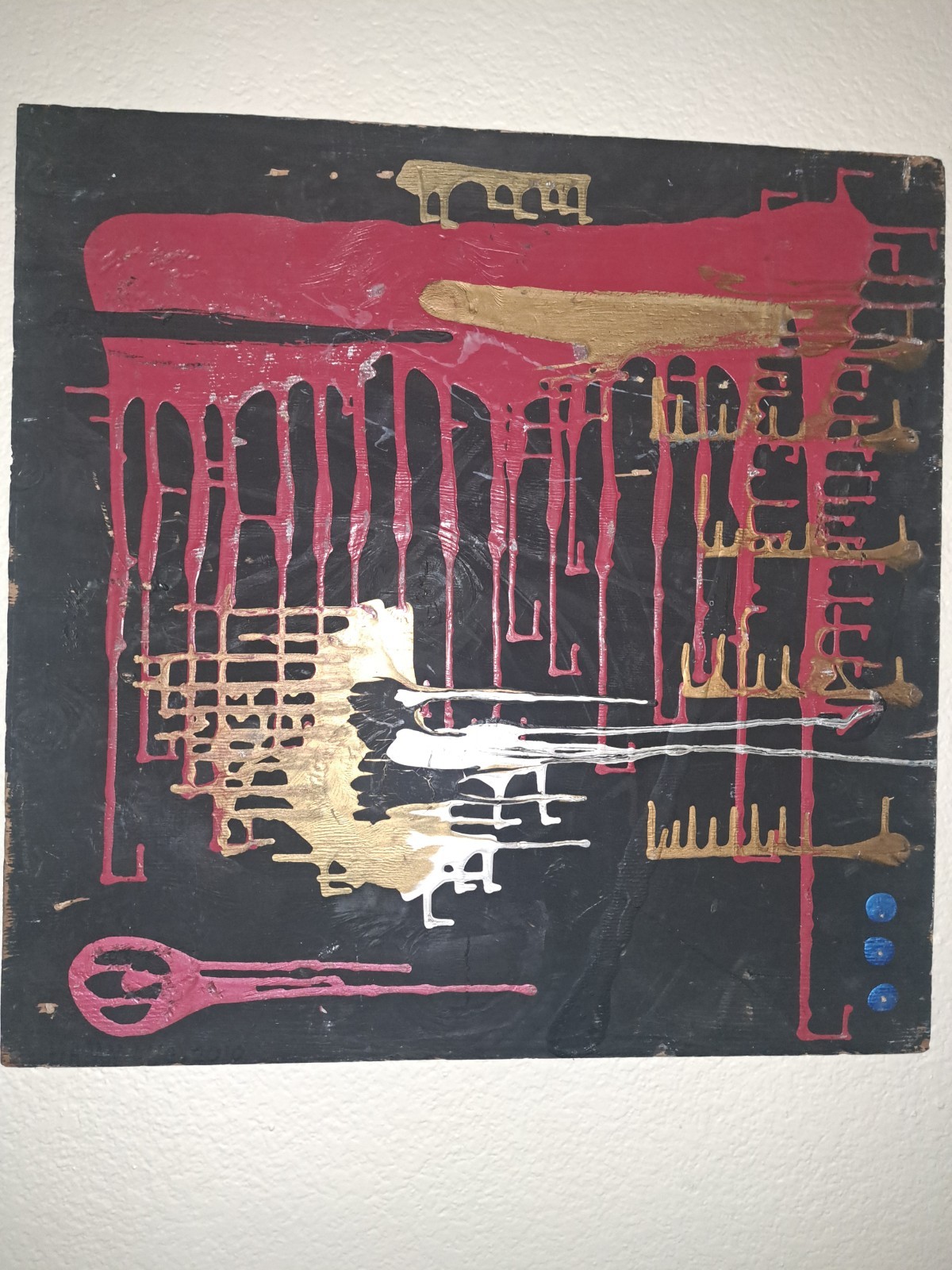 24×24 Inch Absract Acrylic Painting On Plywood Wall Art