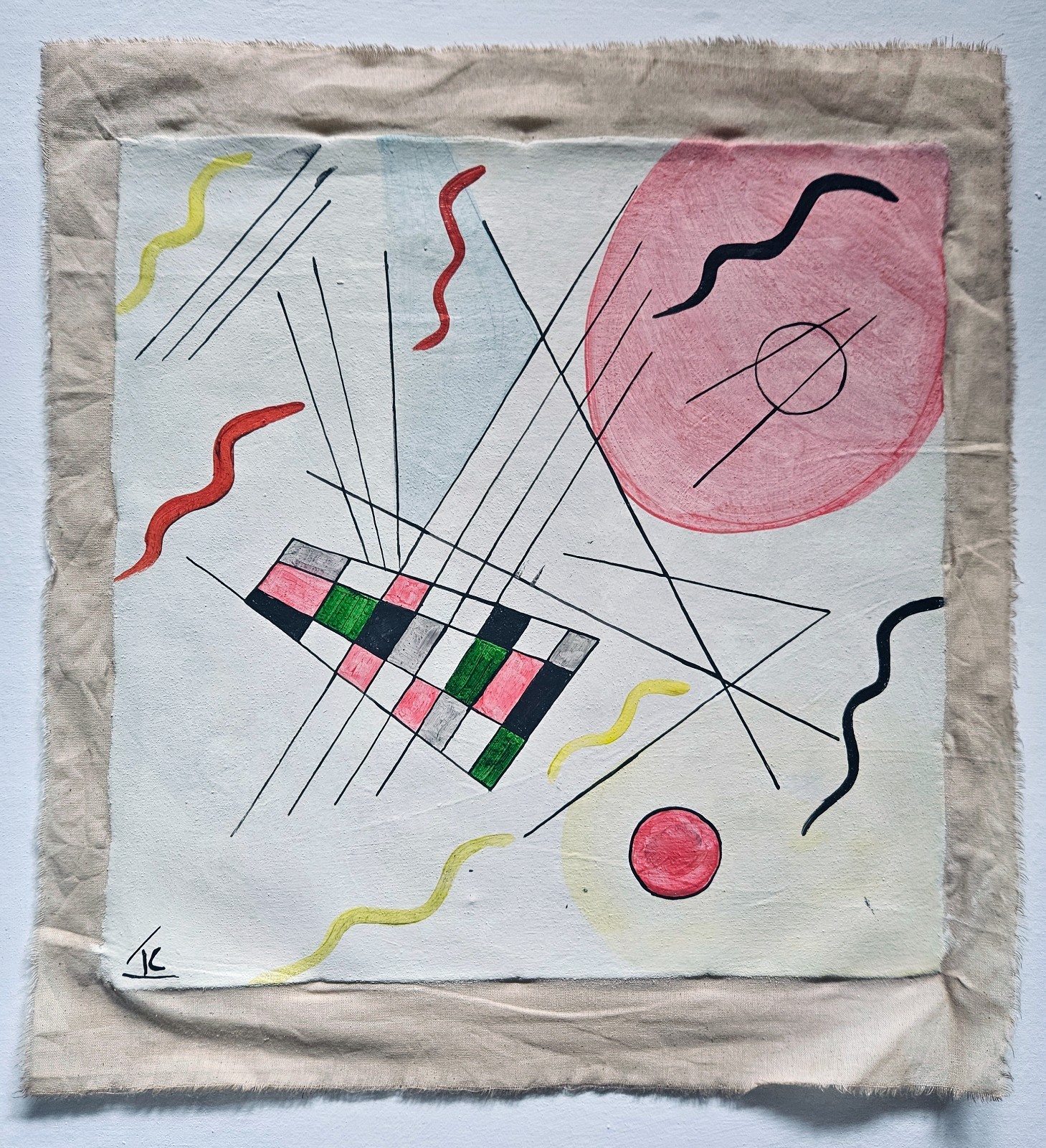 Vasili Kandinsky Signed Abstract Oil Painting | Vintage Bauhaus Modern Art