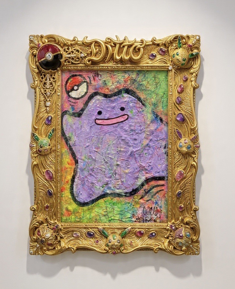 WILL STREET original 10×8 canvas painting/ Pokémon art ditto banksy picasso pop