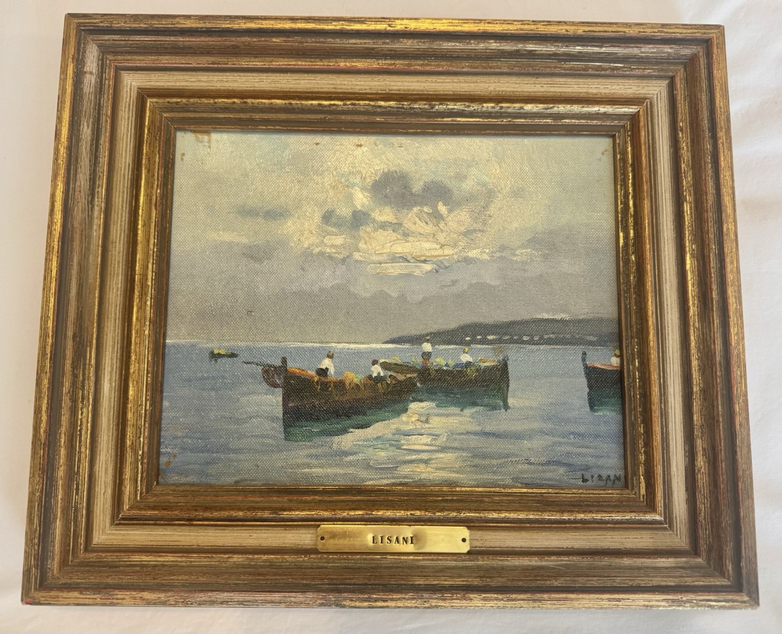VNTG Original Lisani – Italian Impressionist 8×10 Oil Painting Signed, Framed