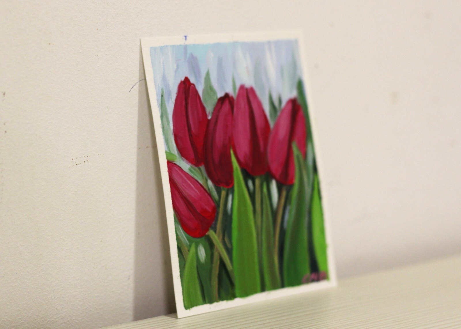 Tulips Original Oil Painting 4×3 Spring Flowers Hand Painted Author’s Painting