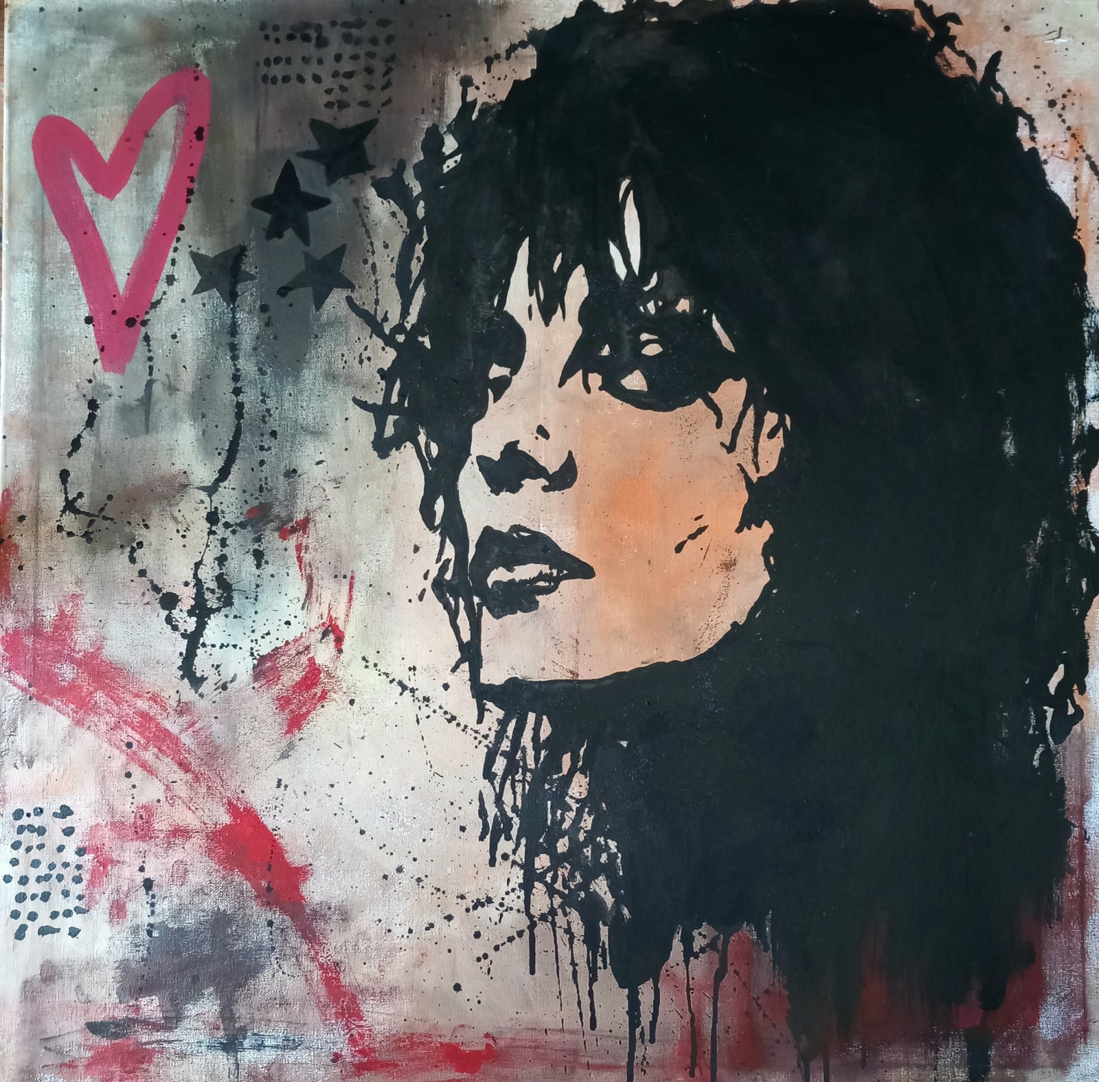 Original painting unique signed abstract modern art painting picture Nina Hagen