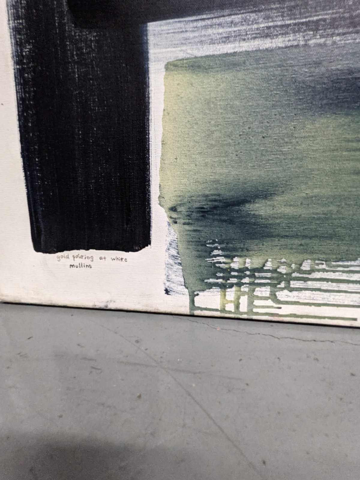 «Gold Point to White» – Original Abstract Oil Painting 72×60 in.