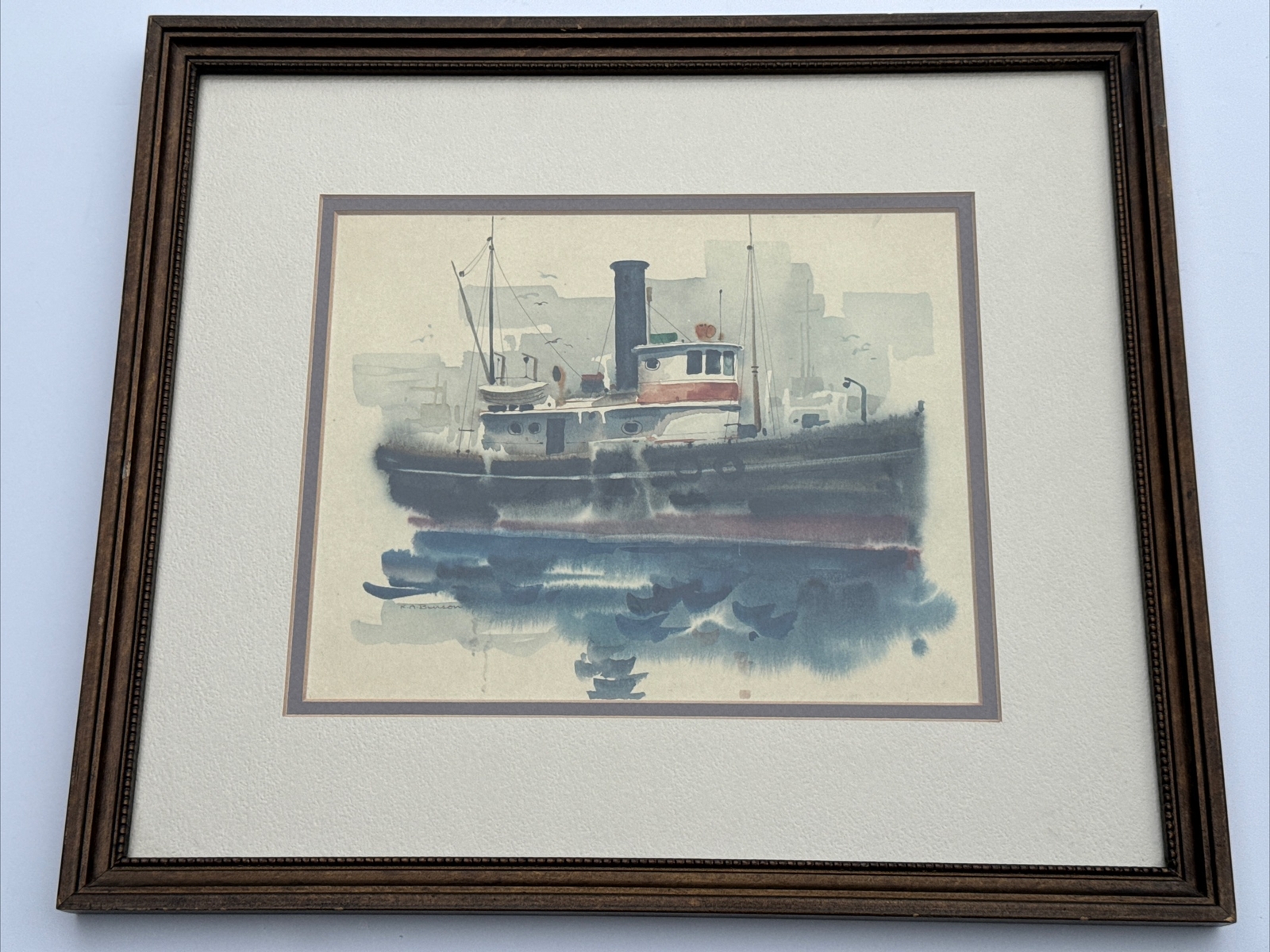 RITCHIE ALLEN BENSON PAINTING AMERICAN REGIONALISM NAUTICAL COASTAL BOAT LISTED