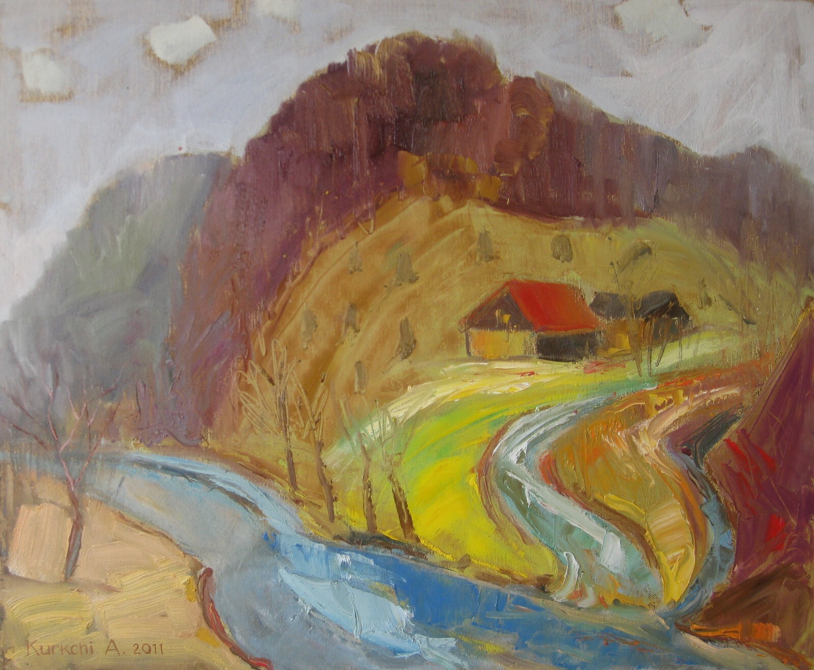 Landscape#41 Original Oil Painting by Aleksandr Kurkchi Faimous Ukrainian Artist