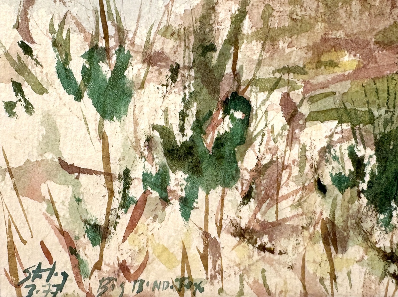 EARL STALEY 20th c. American Texas Artist Watercolor CHISOS MTS. BIG BEND TEXAS