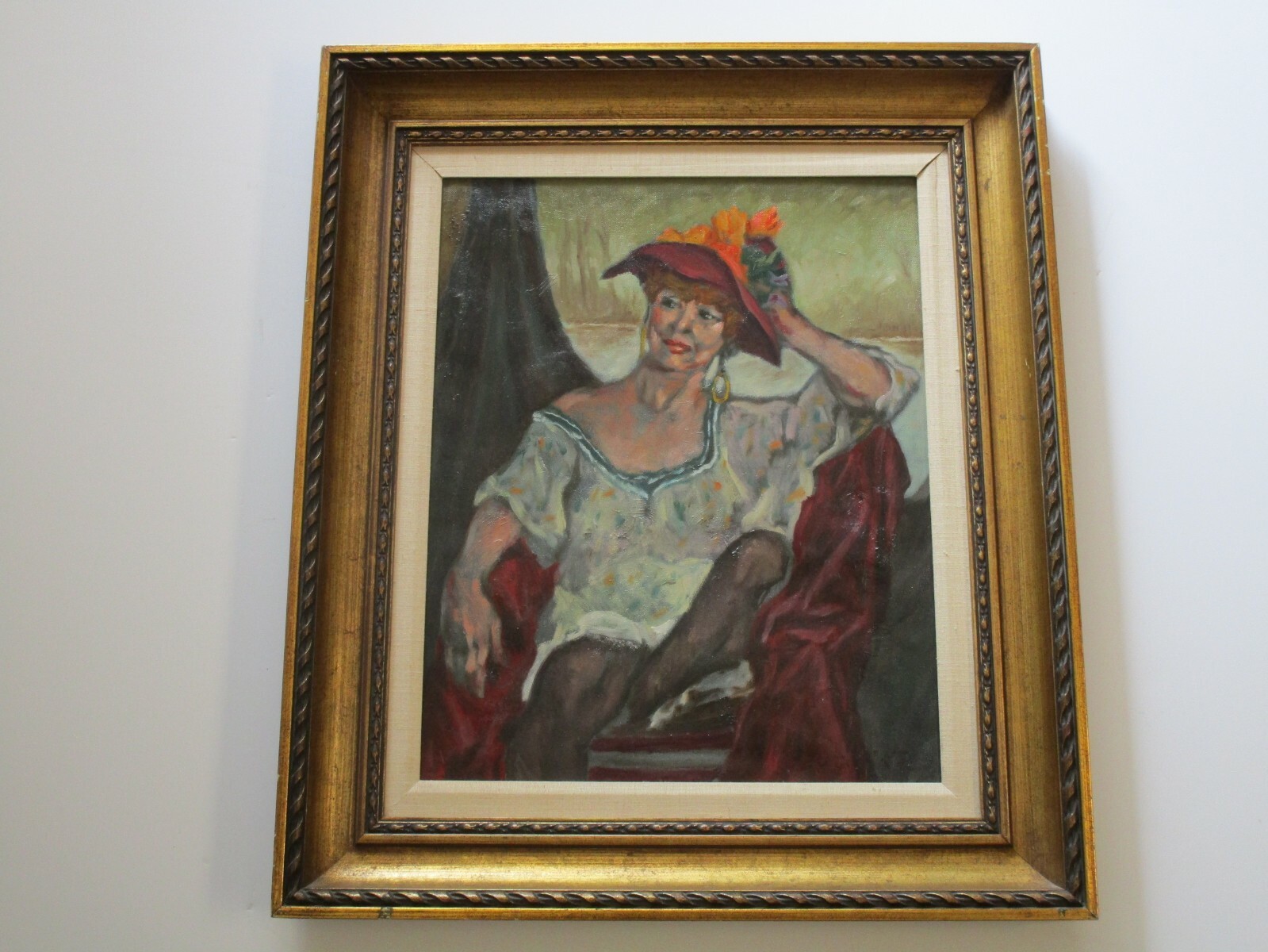 BEN WILKS PAINTING EXHIBITED VINTAGE AMERICAN PORTRAIT FEMALE WOMAN MODEL MOD