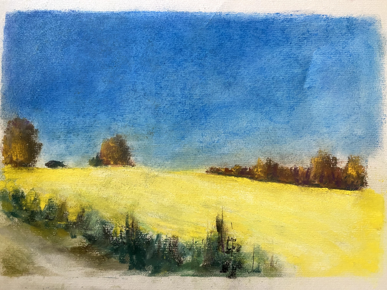 Franz Ehmke 1928 – 2018 Berlin Pastel Field Late Summer Wheat