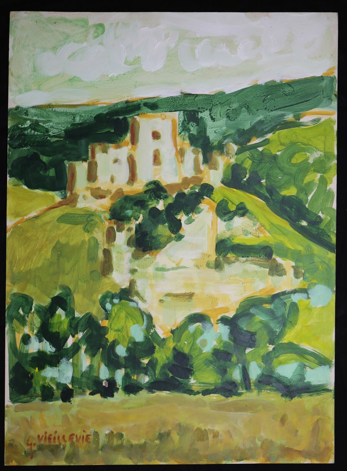 Gérard VIEILLEVIE Château In A French Landscape