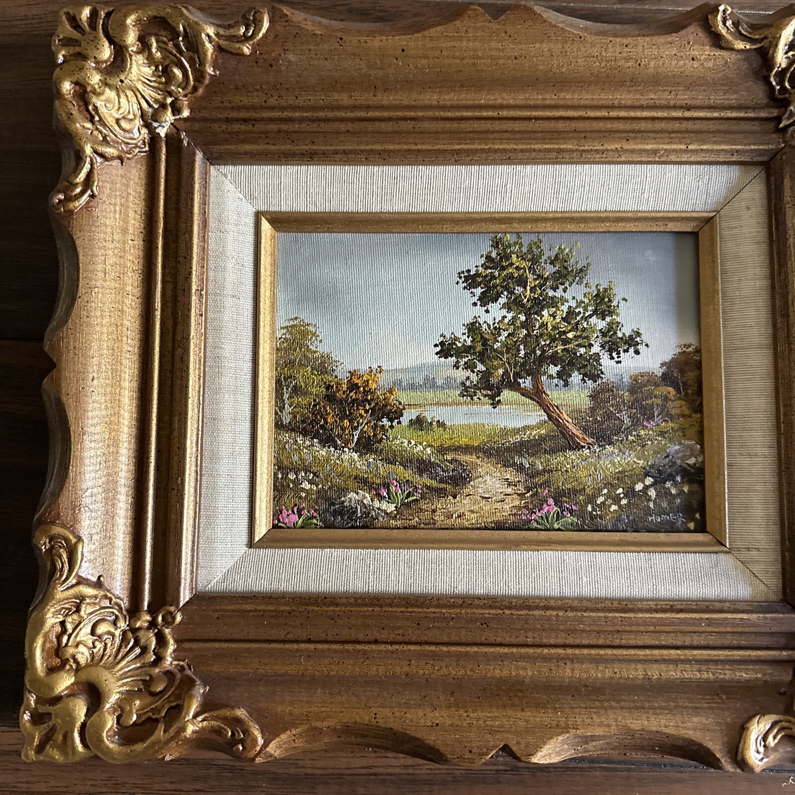 Oil Painting By Homer – Landscape Art, Trees, Flowers
