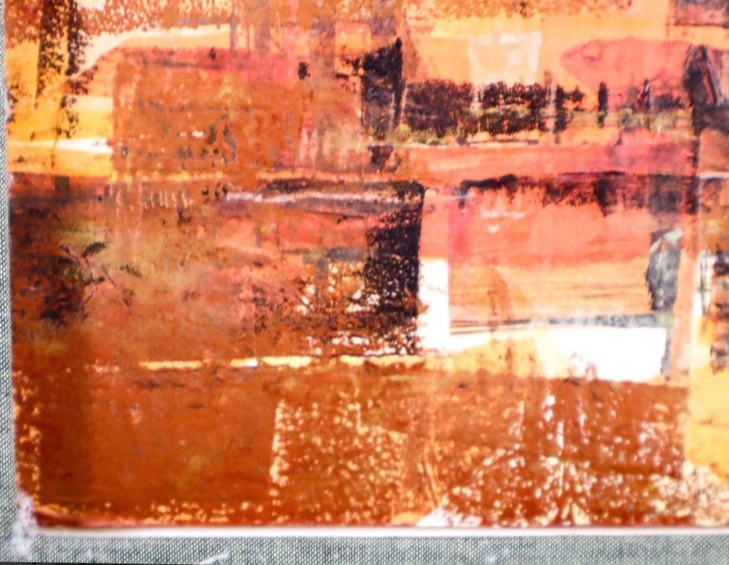 Doris Carey Untitled Abstract Original Painting Signed On Board Framed 15×13
