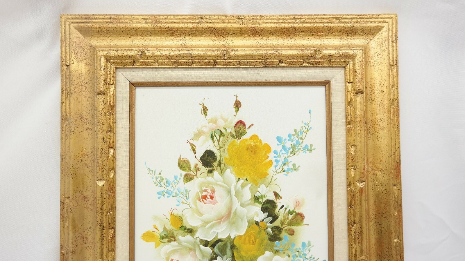 EDWARDS FRAMED & SIGNED PAINTING FLOWERS 24″ x 20″ – VERY NICE! TF