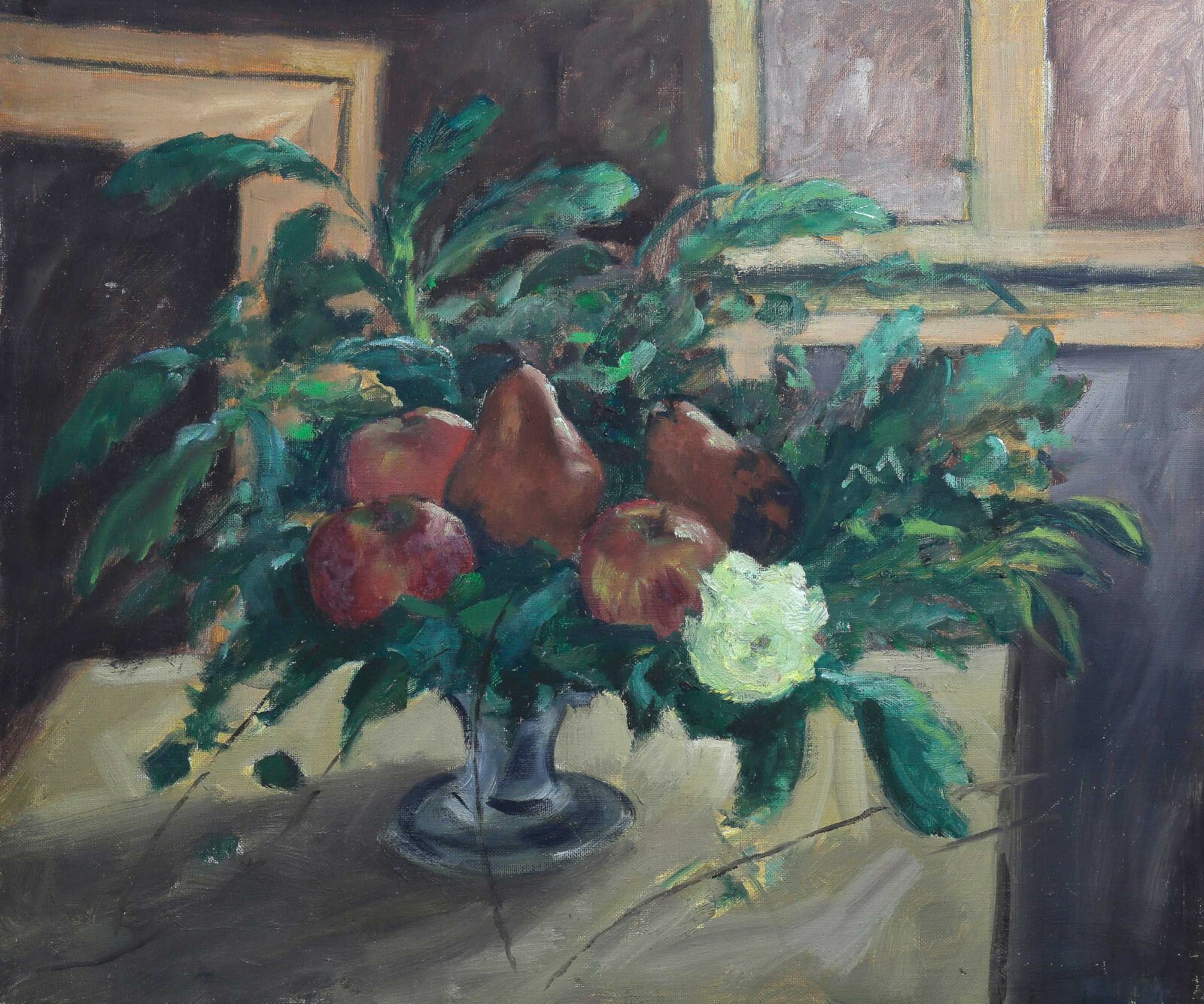 Jean-Claude QUINETTE (1956) Fruit Basket Honfleur Normandy Flowers Floral