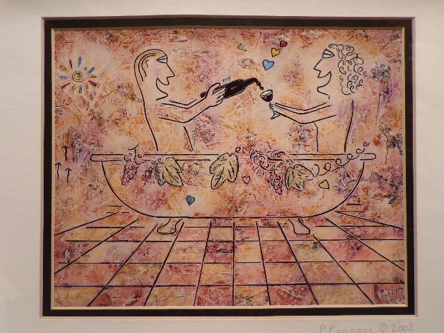 Philippe Ferrari Print 2002 ~WINE LOVER’S SERIES~ Signed «P. FERRARI» Matted