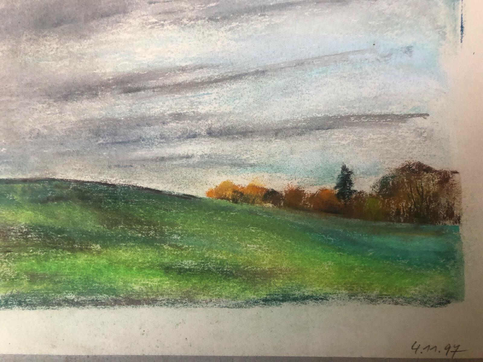 Franz Ehmke*1928-2018 DDR Painter °with Monogram 97 Field and Meadow Landscape