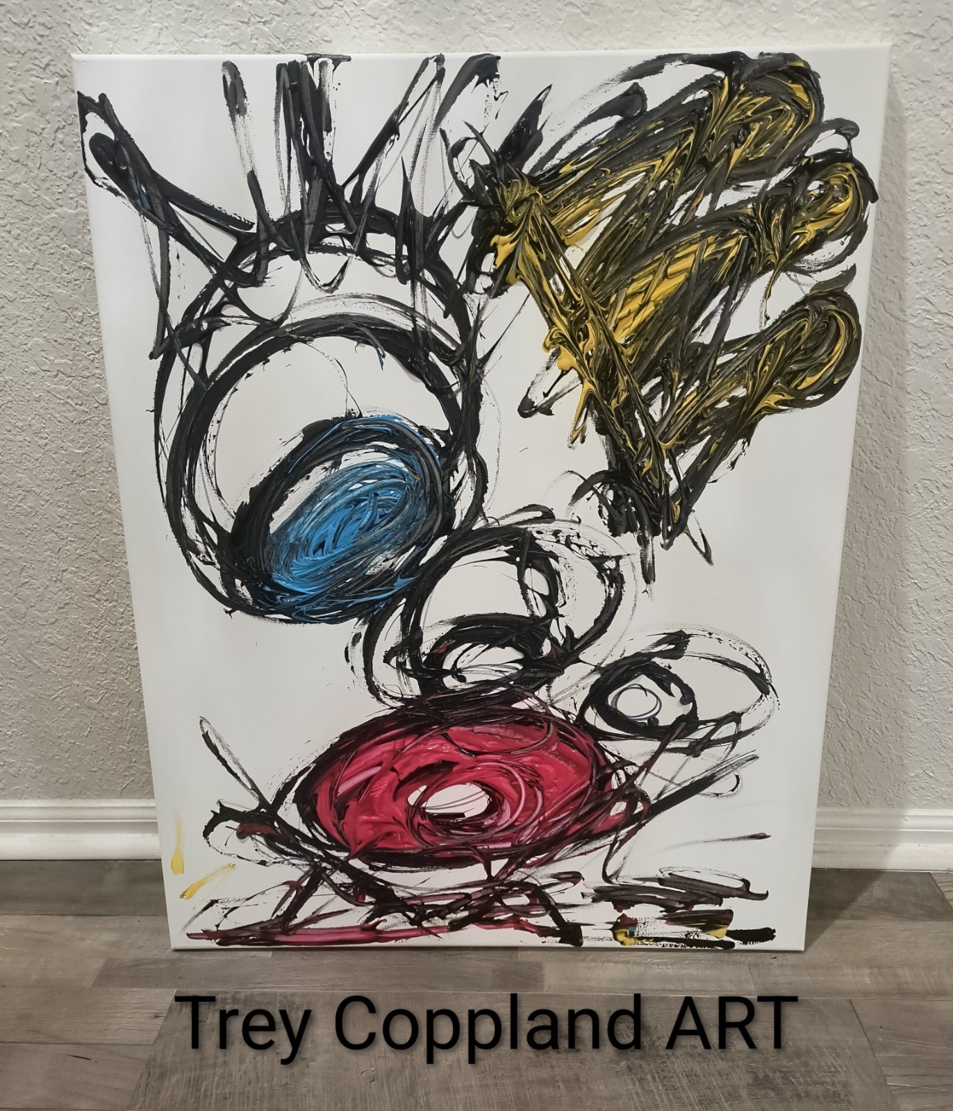Trey Coppland, Shane Abstract Acrylic Painting, 24+30 in, 2026, Signed
