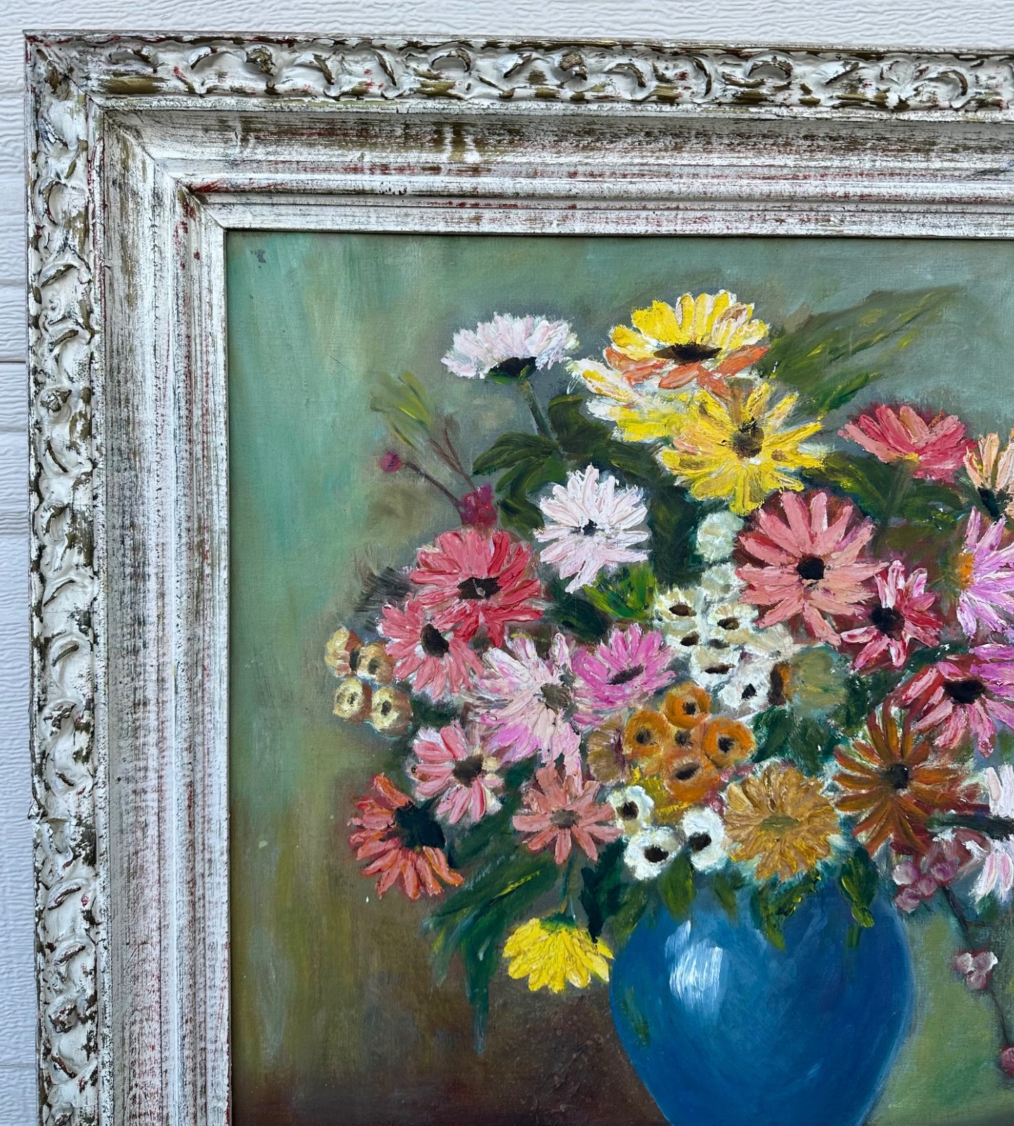WPA Suffragist Artist Adele Clark Framed Rare Floral Impressionist Oil Painting