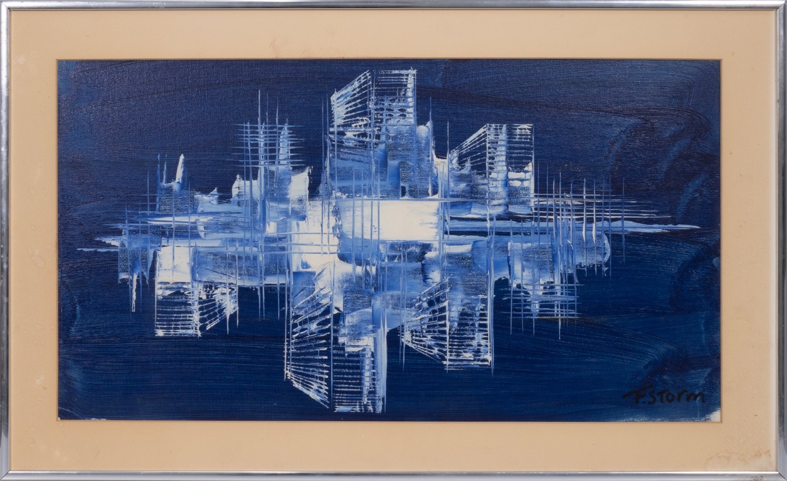 Frans Storm – Architectural Study, c. 1960 Modern Oil Painting on Board Framed