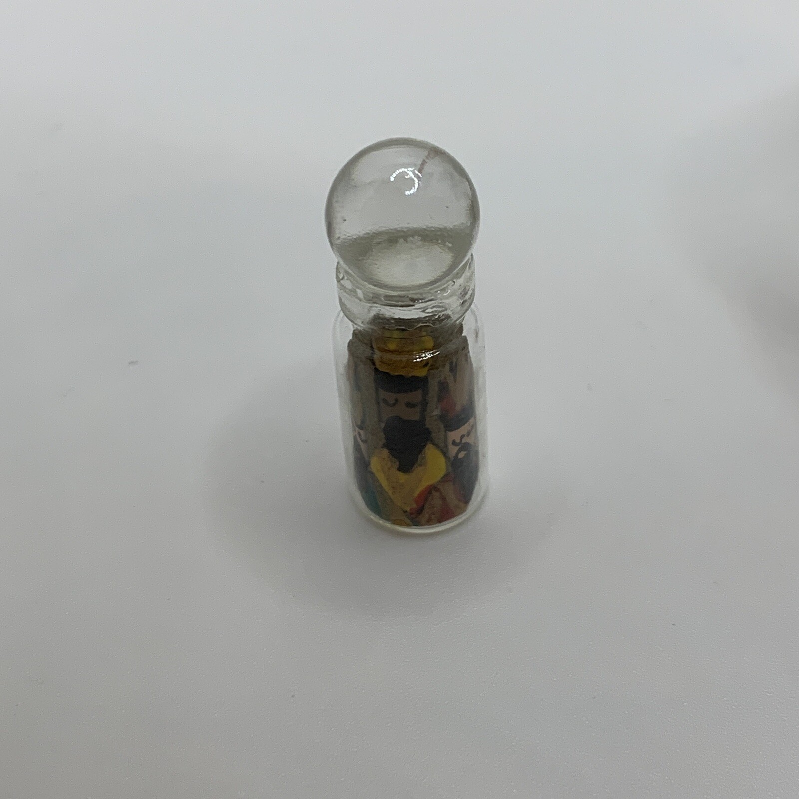 Miniature Three Wise Men drawing over bottled sealed leaves 🍃 lot of two PR