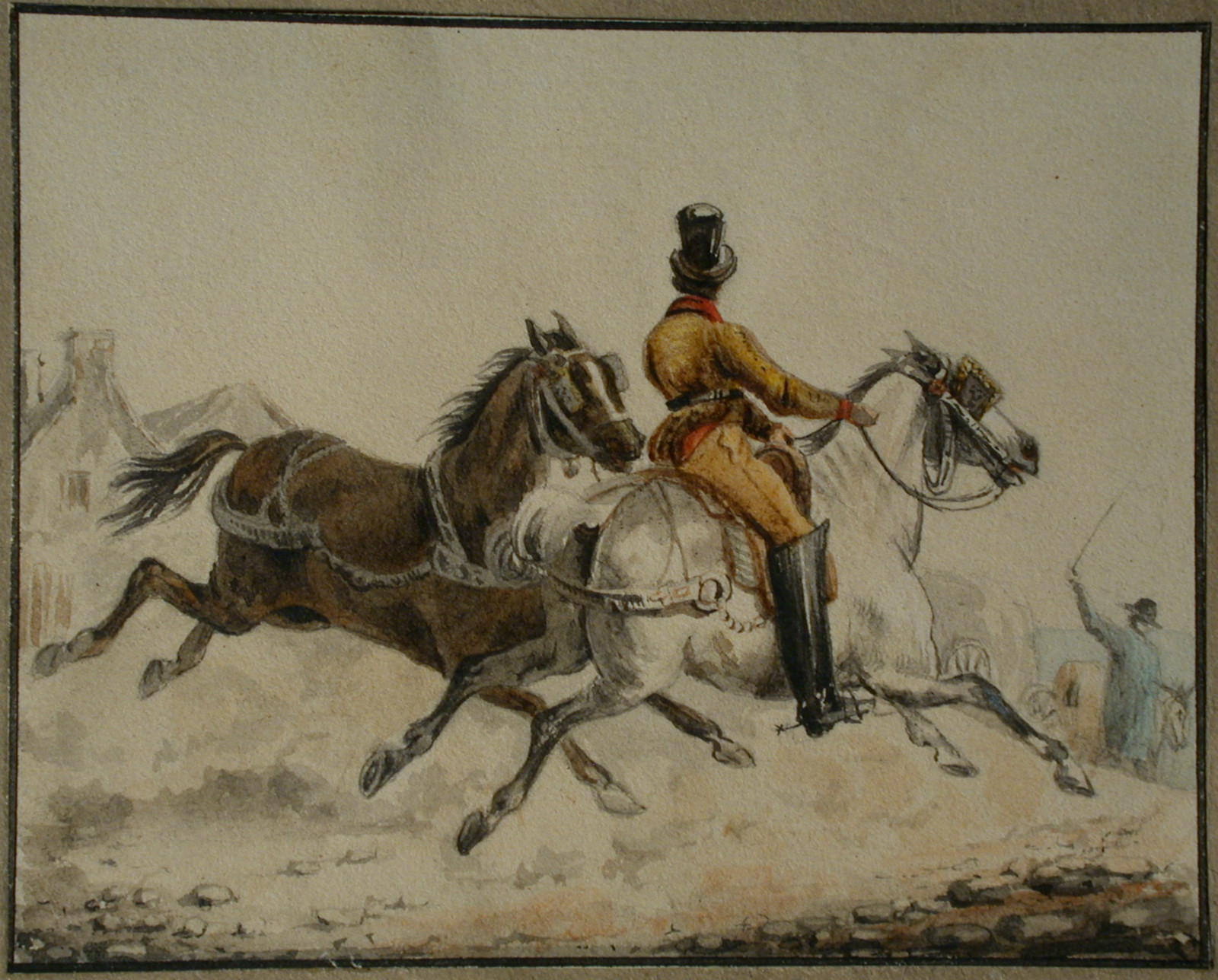 Anonymous Watercolor List circa 1850 – Rider with Replacement Horse