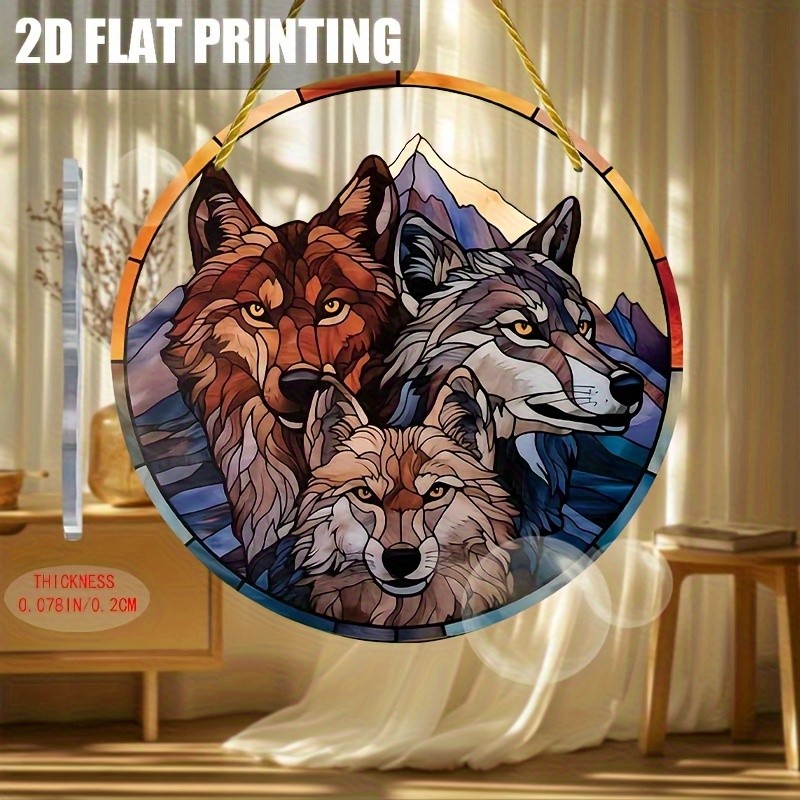 Three Wolves Dream Catcher, 8.8″ Birthday Gift
