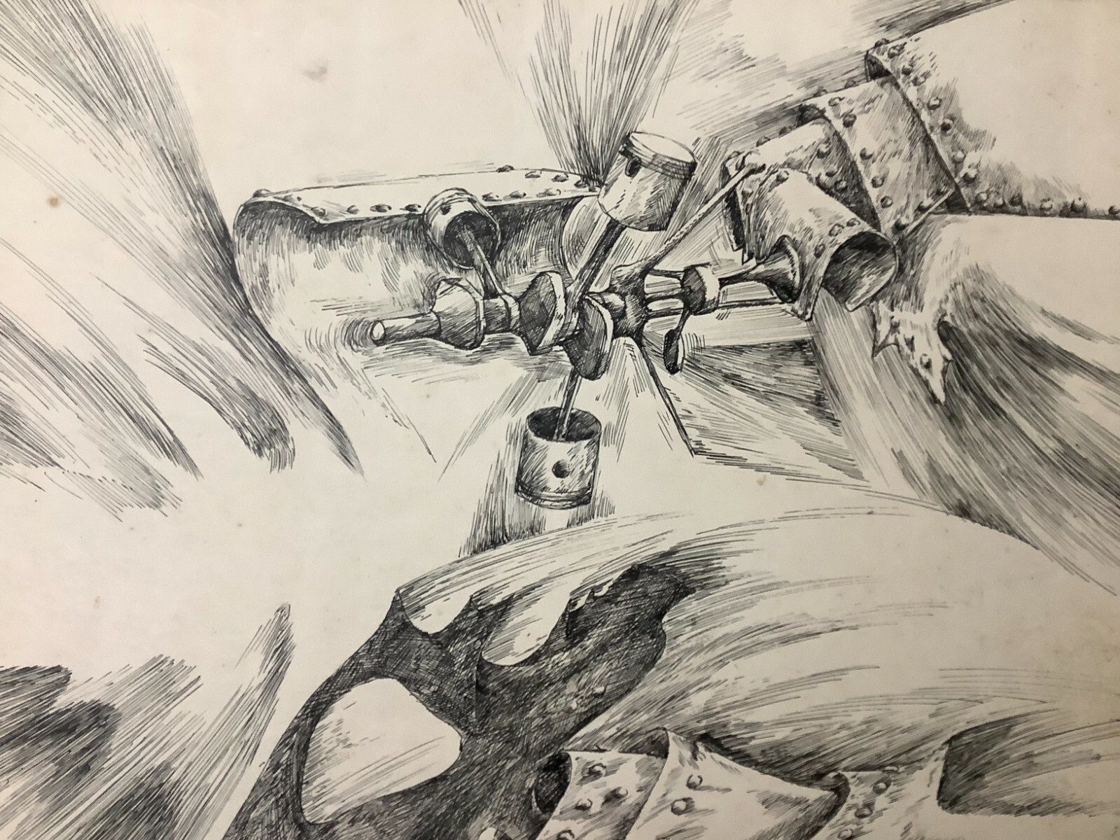 Posada. Ink on cardboard. Untitled, 1978. Original signed.