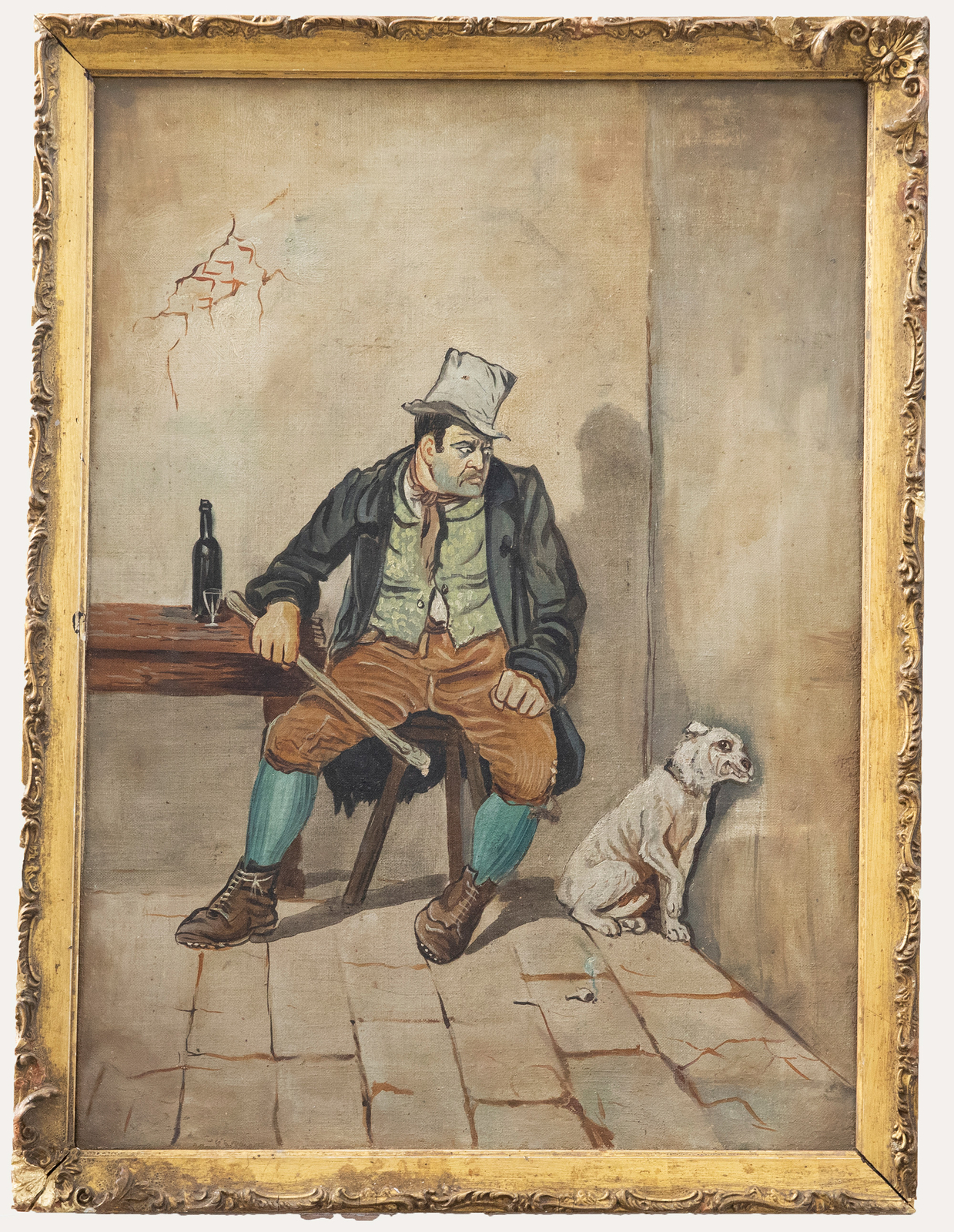 After Fred Barnard – Framed Early 20th Century Oil, Bill Sikes and Bullseye