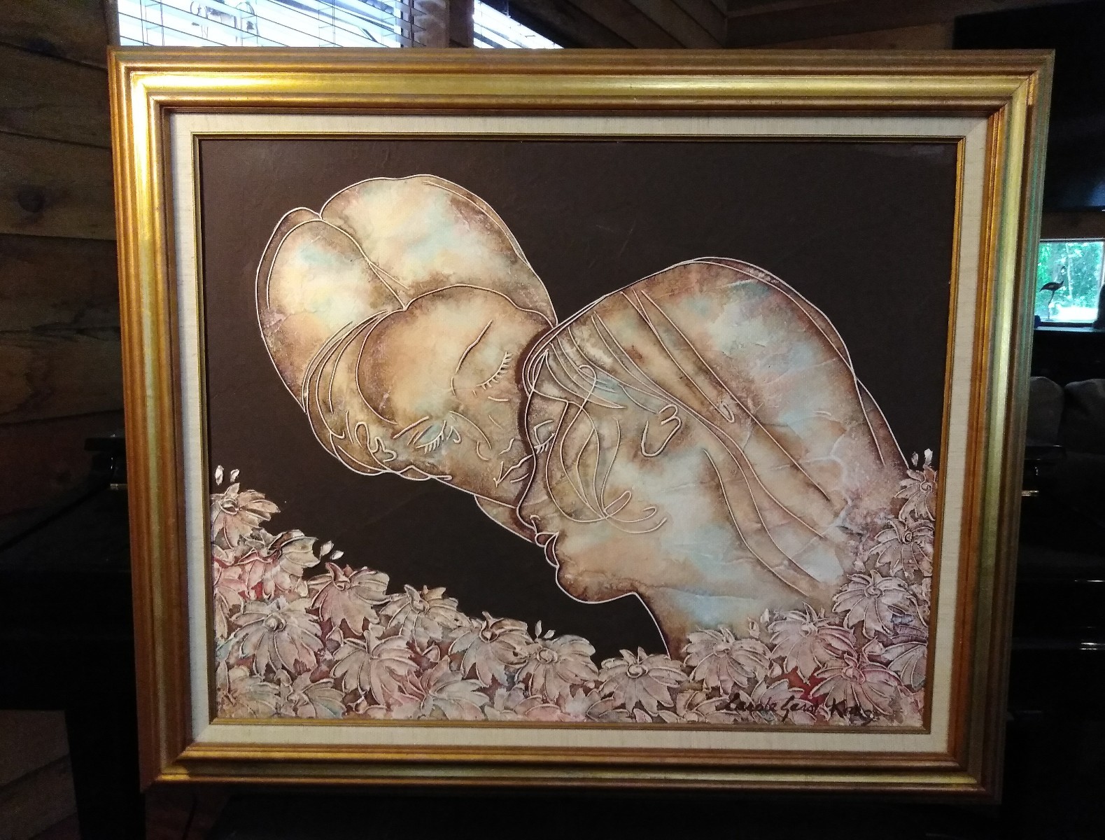 CAROLE GERST LARGE 3D RAISED SURFACE PAINTING 30-3/4″ X 36-3/4″