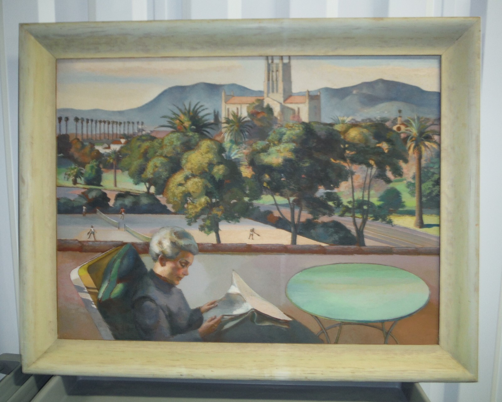 LARGE MCM CALIFORNIA? OIL/MASONITE PAINTING 1950’S MUST SEE LA LANDSCAPE