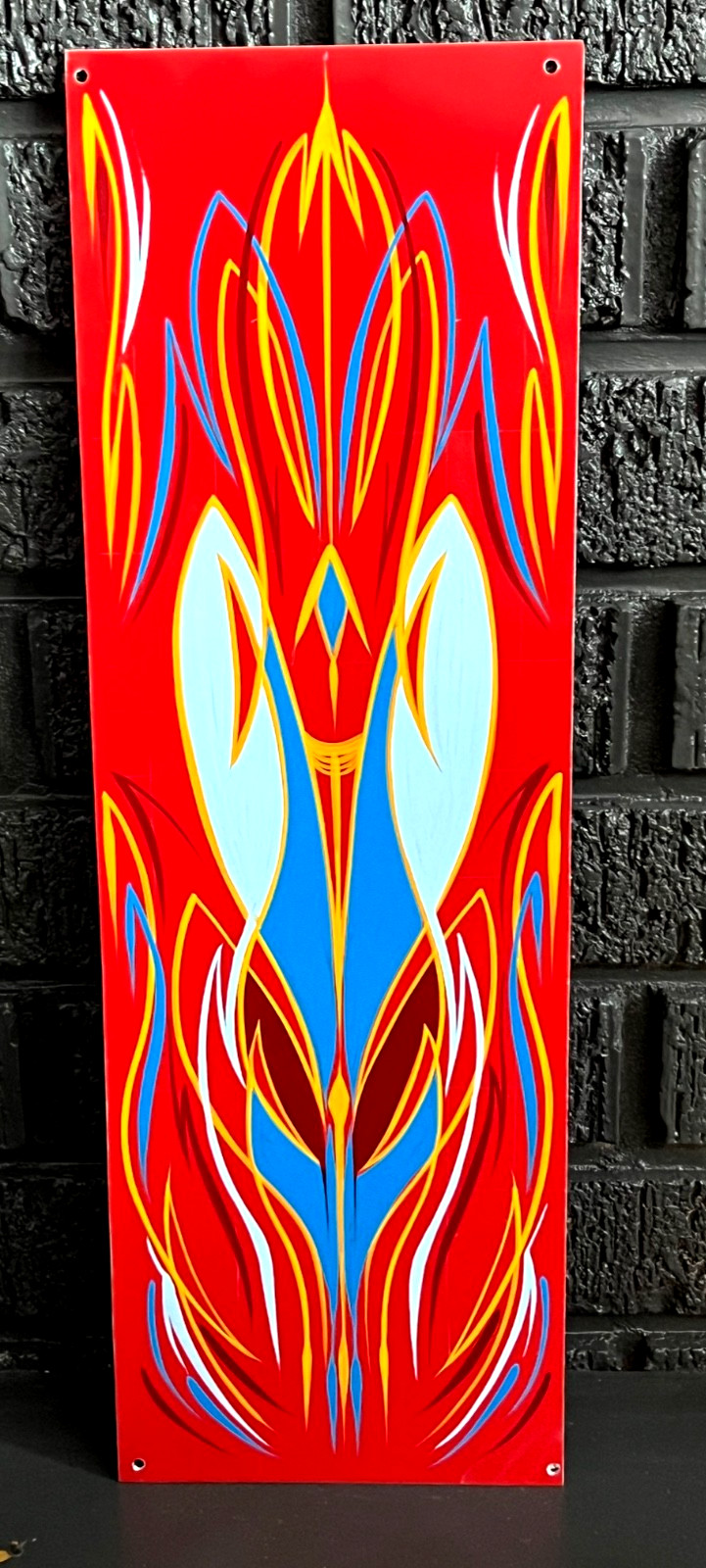 Painted PINSTRIPING Hot Rat Rod SHOP Garage Sign Art Original pinstriped Panel