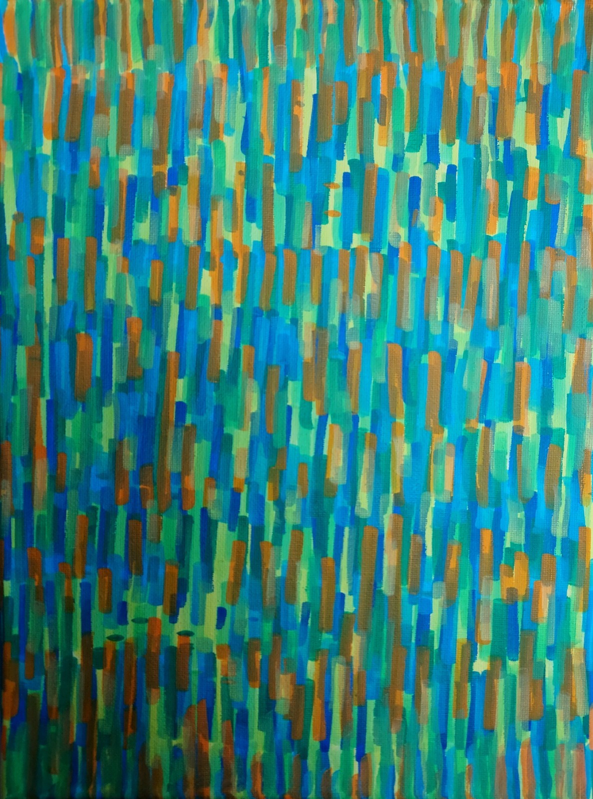 ABSTRACT CANVAS PAINTING «Letters 54» REASOR Original OOAK Acrylic 9×12