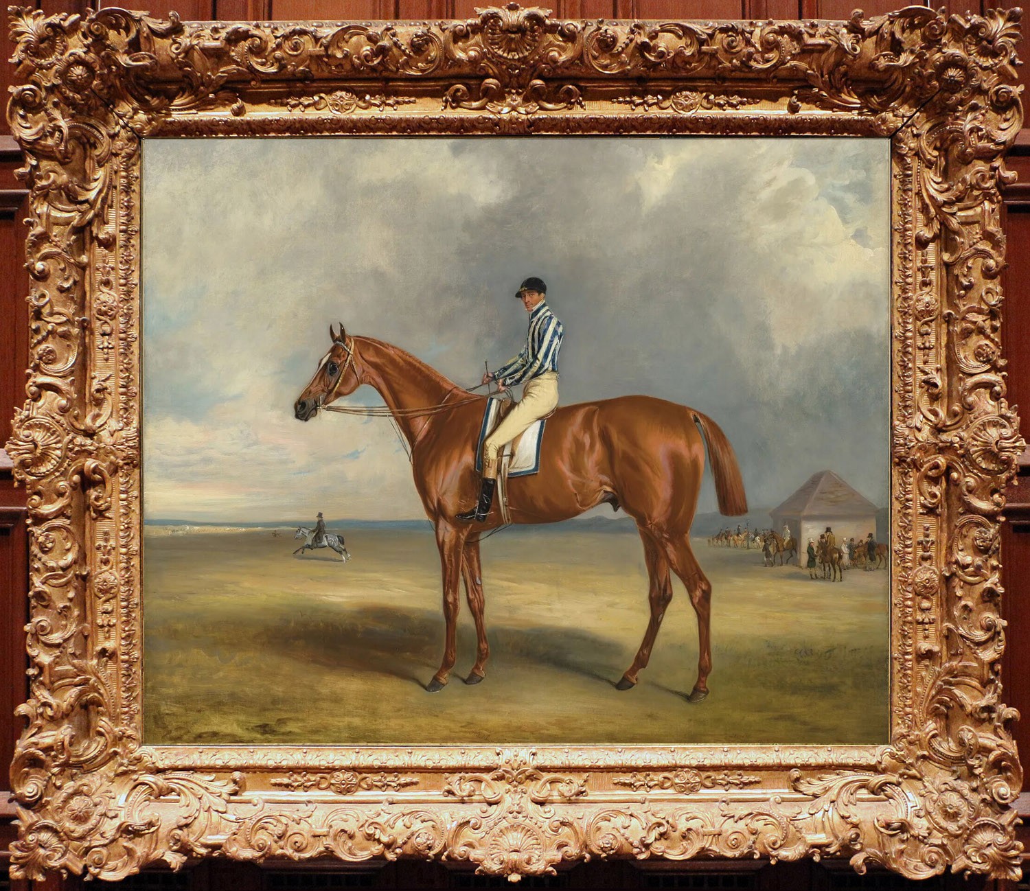 Hand Painted Oil Painting Equestrian RaceHorse & Jockey Canvas Wall Art Vintage