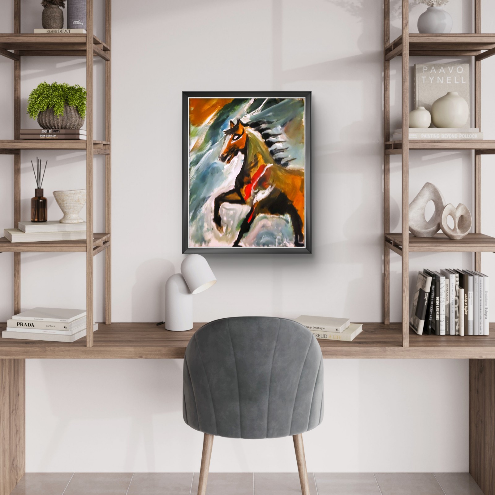 Horse Unique Abstract Expressionism Wall Art Canvas Board 11×14