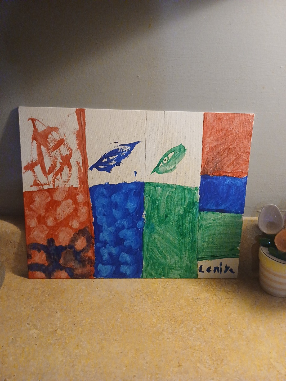 Child Artist: Leniya. Painting Name:»Colors» 11 X 14w.