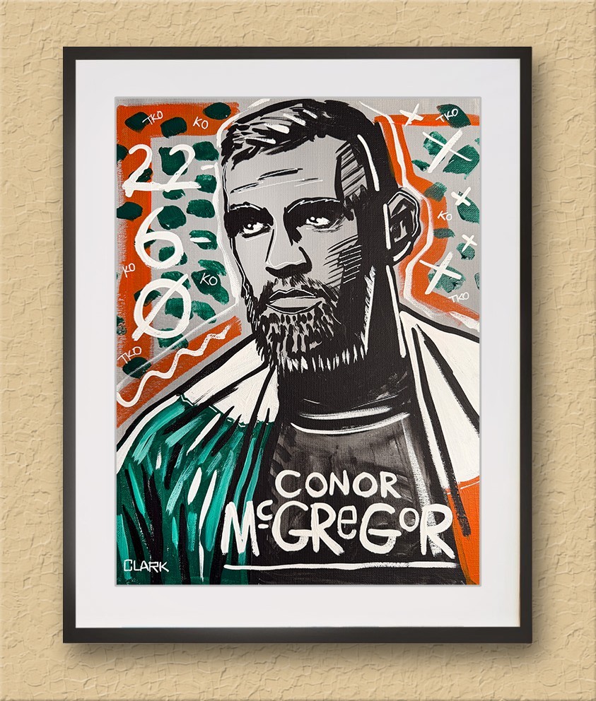 Pop Art Conor McGregor Acrylic Painting – 16×12″ Stretched Canvas