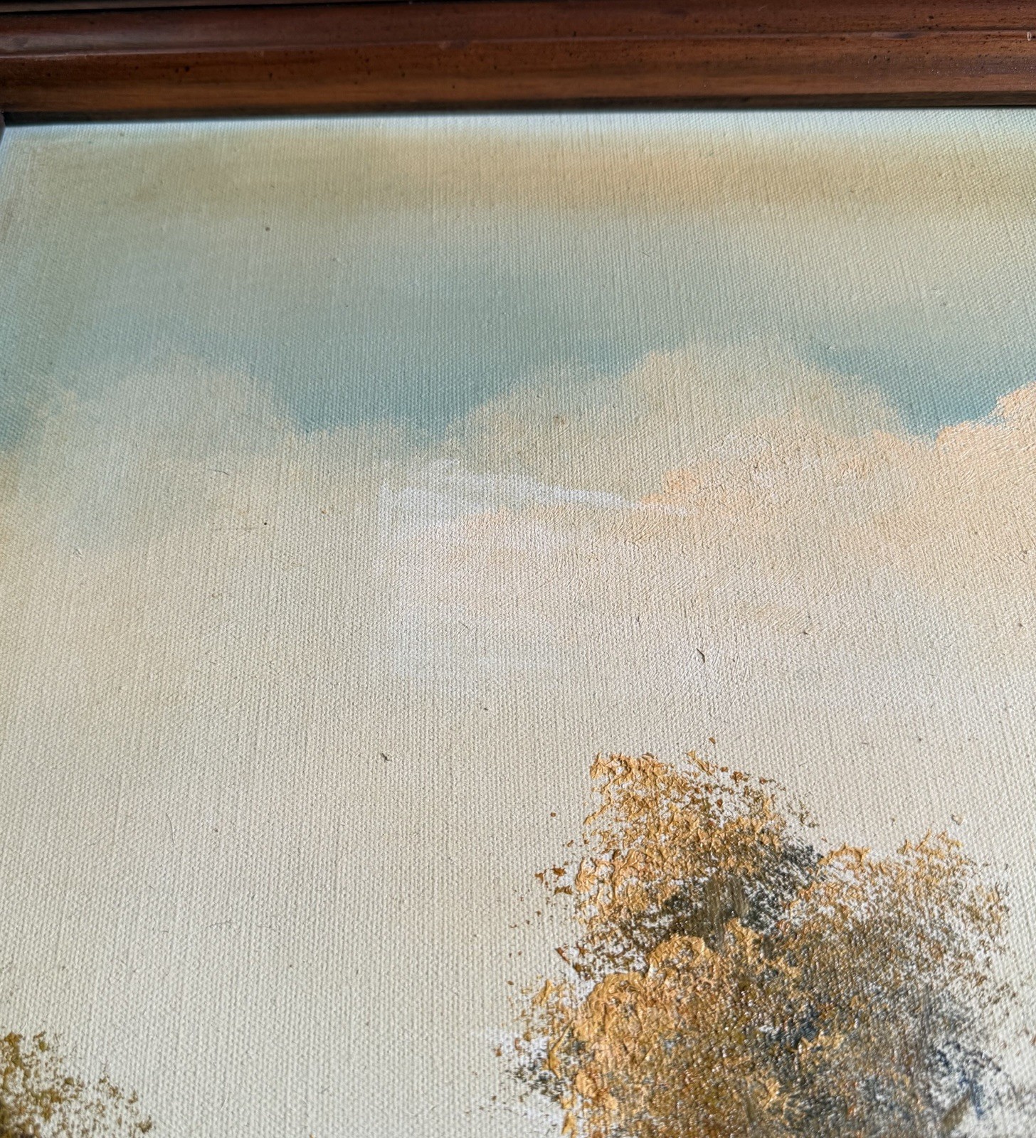 Beautiful Vintage Original Oil Painting On Canvas, Lake & Mountains 29×41 Signed