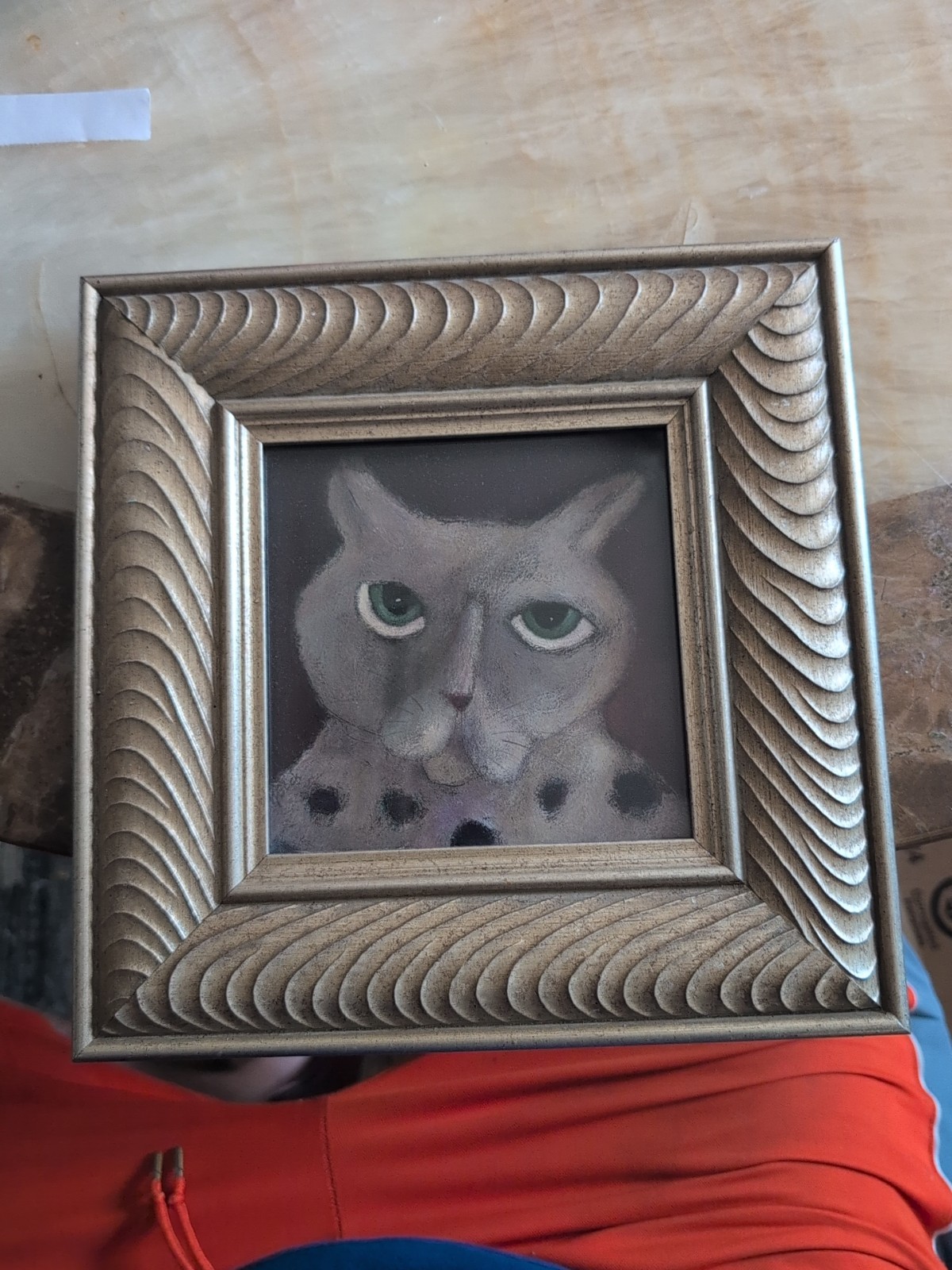 Lori Faye Bock «Miss You» Acrylic On Paper 10.5×10.5 Framed