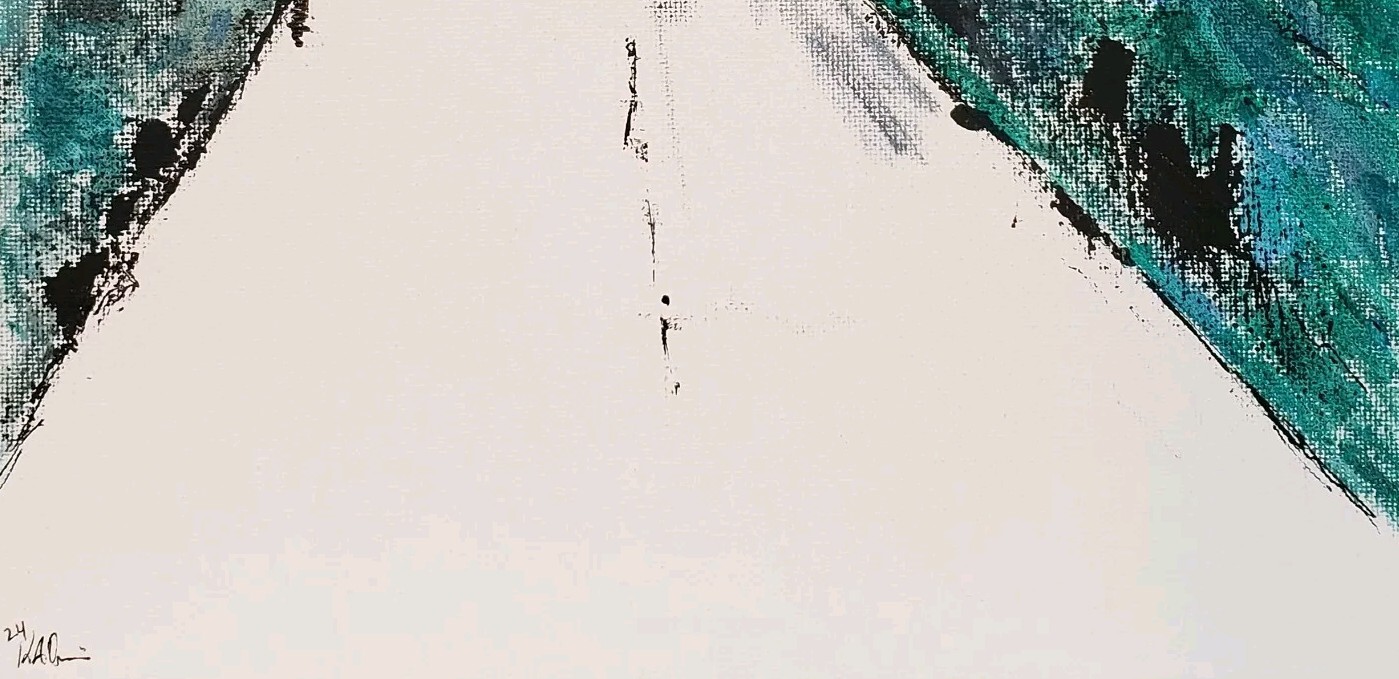 No.631 Original Abstract Modern Minimal Landscape Painting By K.A.Davis