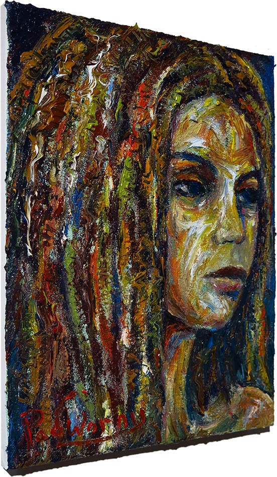 ORIGINAL OIL PAINTING VINTAGE█GIRL EXPRESSIONIST█ART ABSTRACT 2026 YOUNG WOMAN