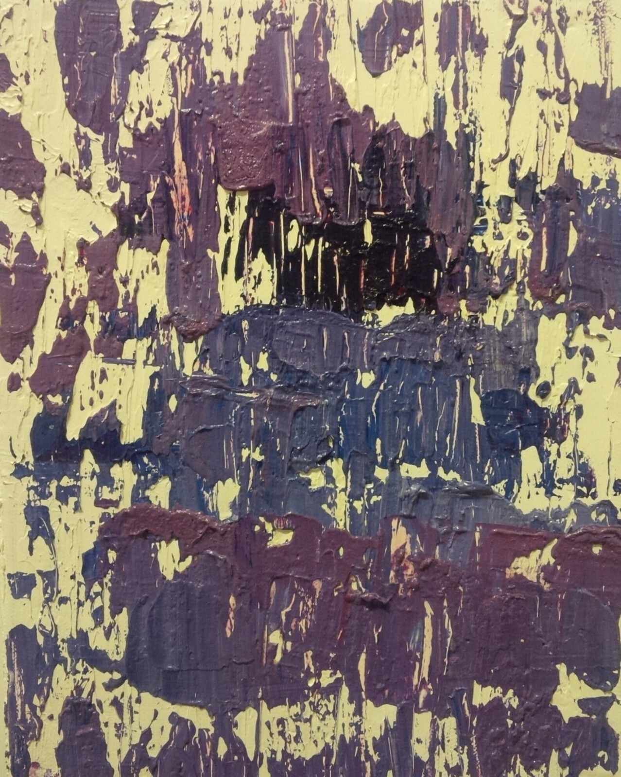 Original Oil Abstract Painting on Canvas 8″x10″ – Purple and White Abstract Art