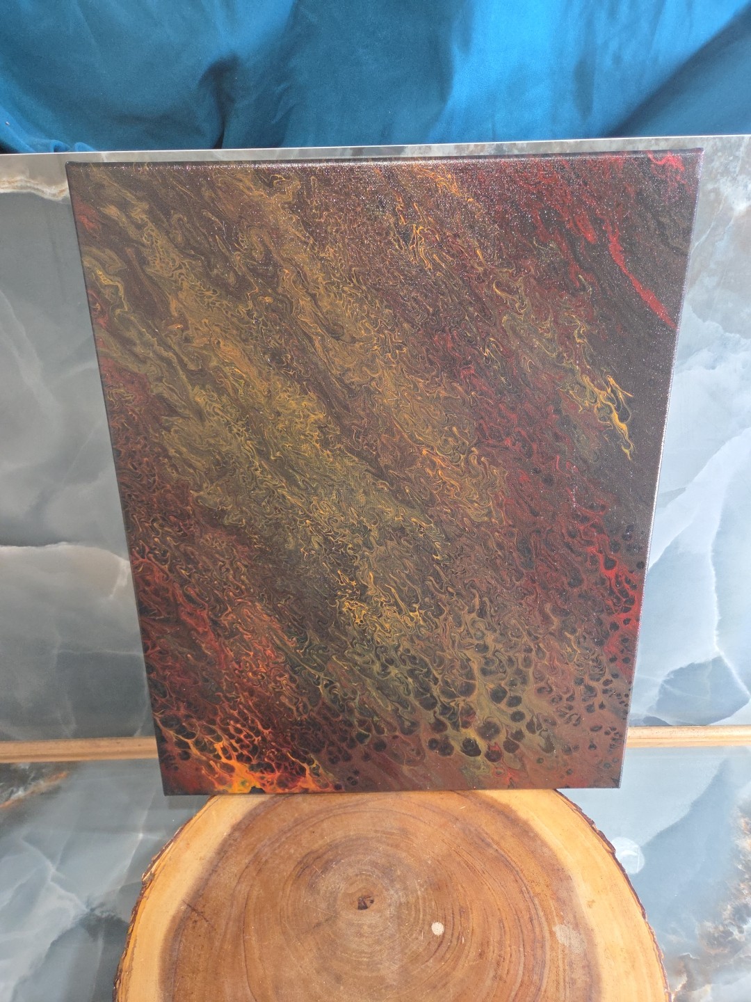 Original Abstract Art(16″ X 20″)Hand Painted Acrylic Canvas Art[Faded Flames]