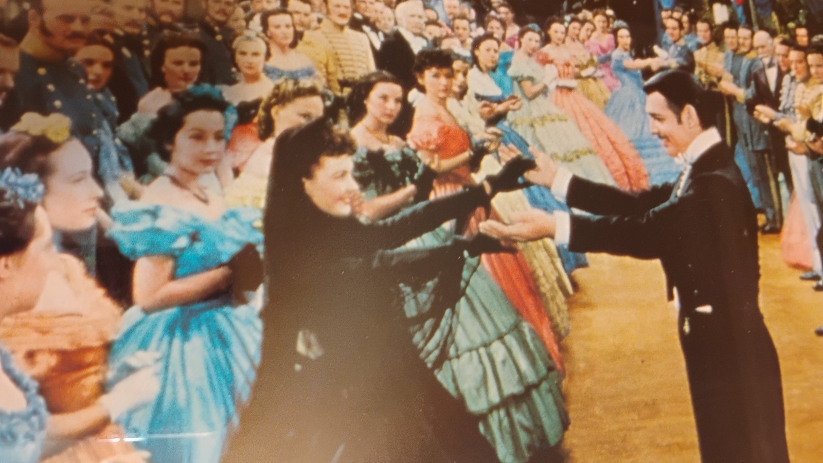 GONE WITH THE WIND FRAMED PHOTO POSTER SOUTHERN BALL RHETT AND SCARLETT DANCE