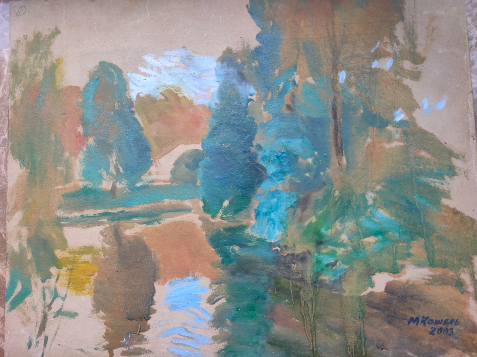 Study for a painting, Summer Landscape, oil on cardboard.
