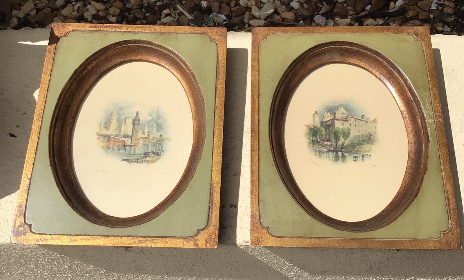 LOVELY pr ANTQ MINI J M W TURNER ARTIST W MILLER WATERCOLORS VICTORIAN VIGNETTES