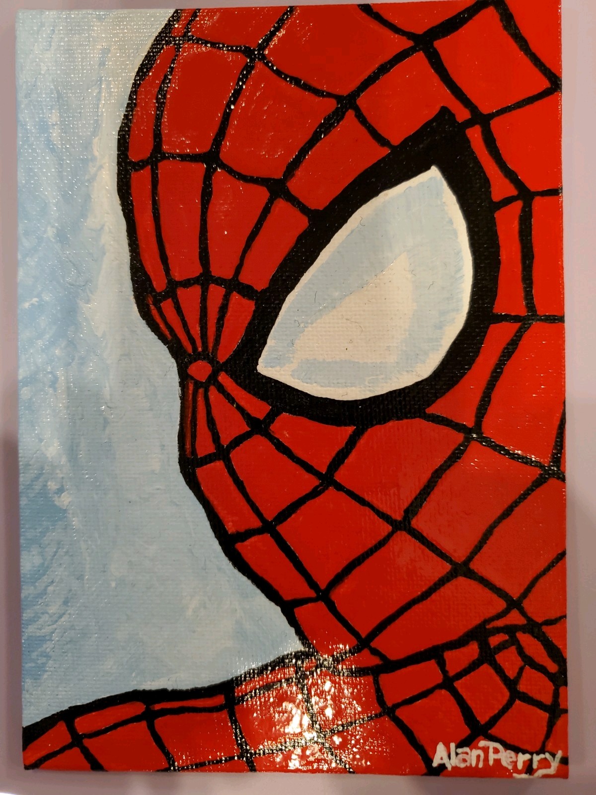 Spiderman, Marvel Hero, Original 5″×7″ Acrylic Painting
