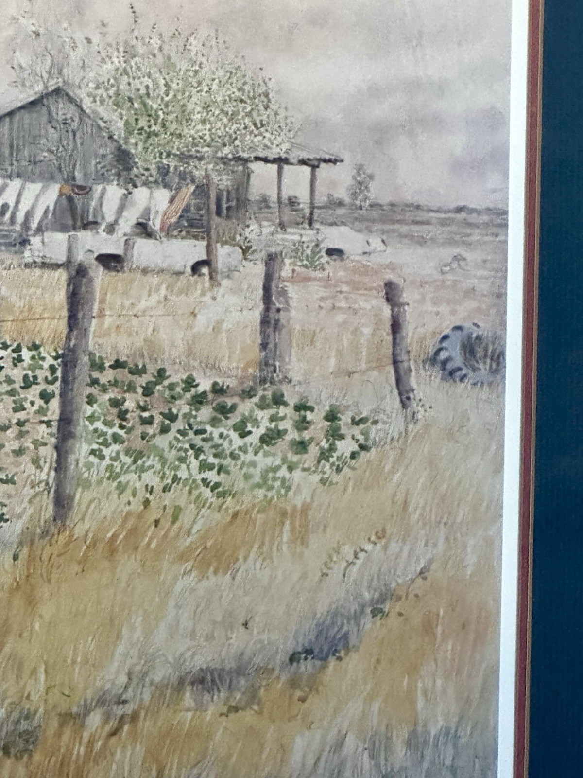 VTG Tunica Turnips Artist Signed Stephen Hudson Framed Watercolor Painting 35×29